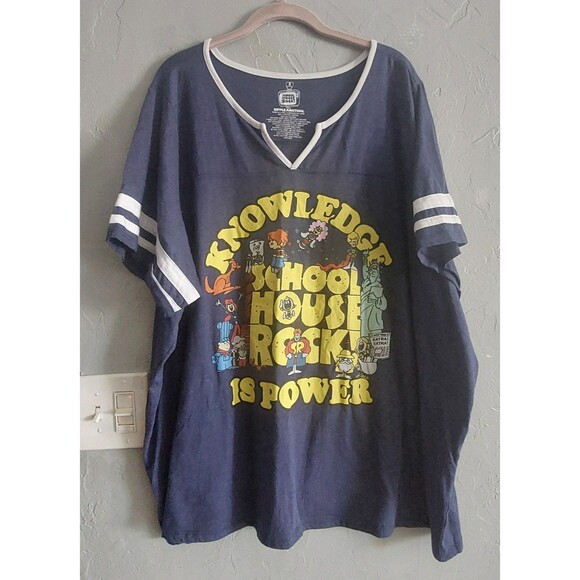 School House Rock Tops Shirts Classic Fit Women 5,cotton Polyester,26 Inch Of Ar - Picture 1 of 8